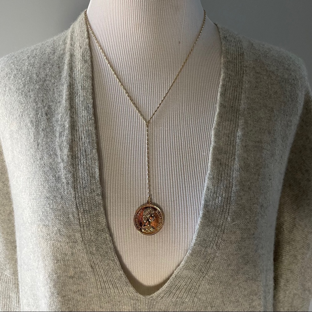 Shashi Women’s Warrior Lariat Coin Necklace NIB - Picture 2 of 10